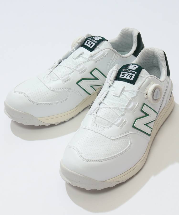 NS 【Golf574BOA】スパイクレスシューズ(ホワイト×グリーン)