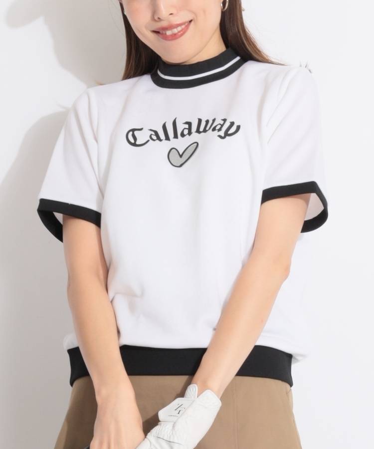 CA アーチロゴプリント裏毛スウェット半袖プルオーバー