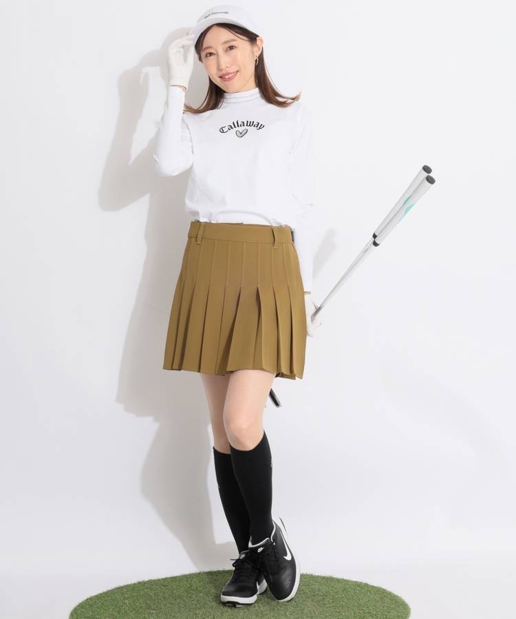 CA 【吸汗速乾UV】ネックラインモックネック長袖カットソー