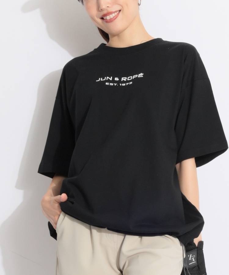 JR 【ユニセックス】裾ドロストバックプリント半袖カットソー