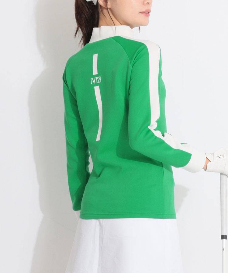 VI 【ストレッチ】バックラインモックネック長袖カットソー