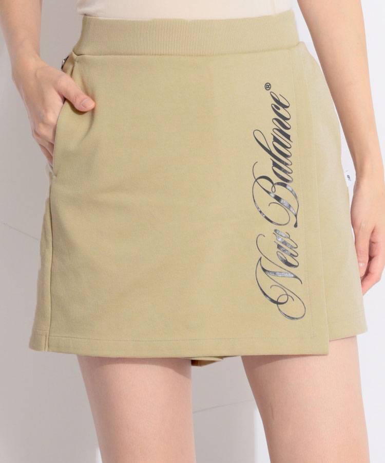 NB 【ストレッチ】ロゴプリントスウェットキュロットパンツ