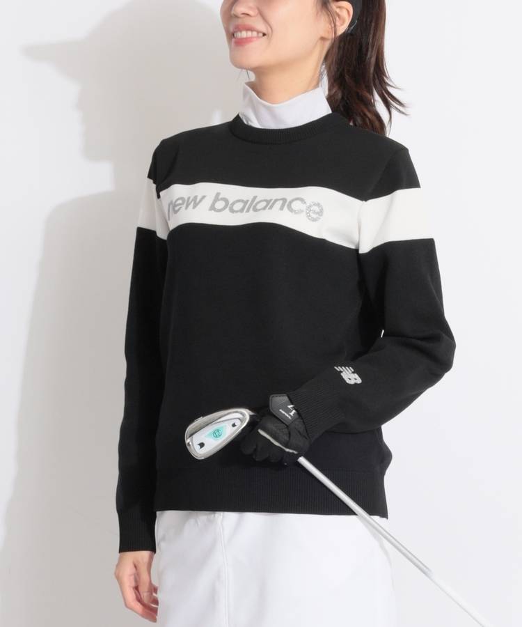 NB 【軽量】ラメロゴプリントクルーネックニット