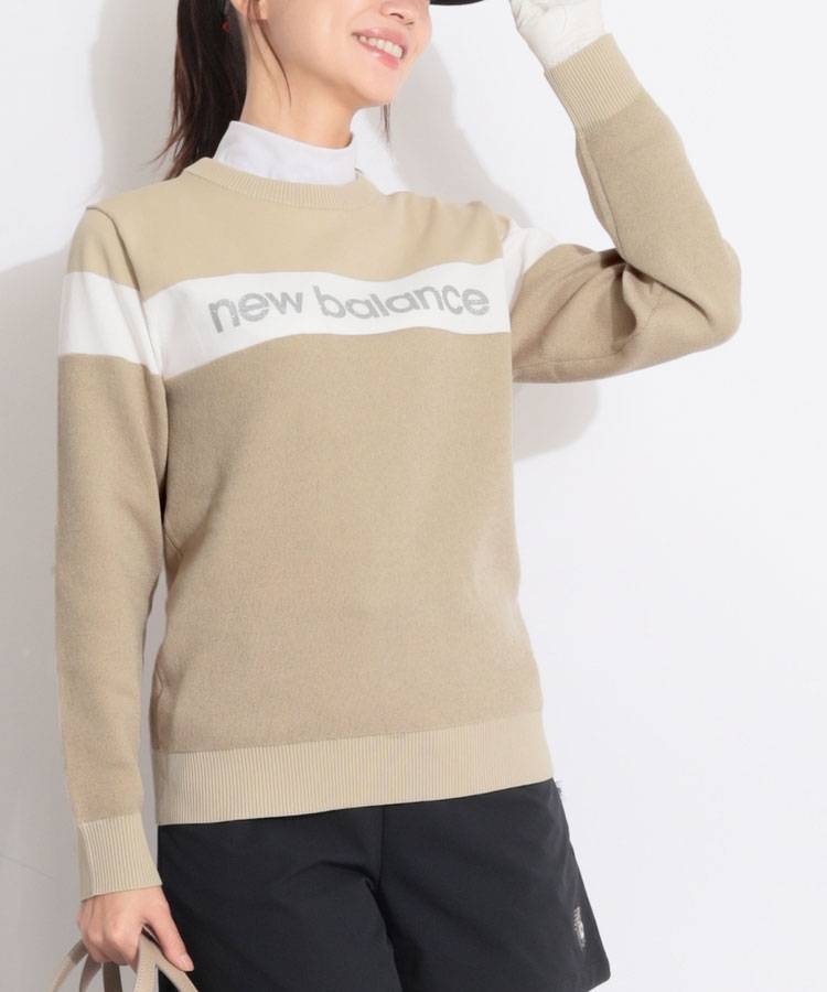NB 【軽量】ラメロゴプリントクルーネックニット