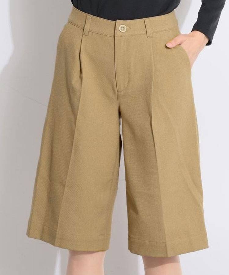 BE 【ストレッチ】選べるデザインタックミドルパンツ
