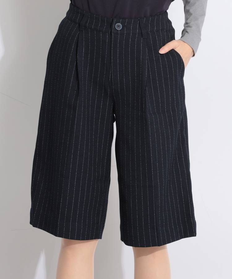 BE 【ストレッチ】選べるデザインタックミドルパンツ