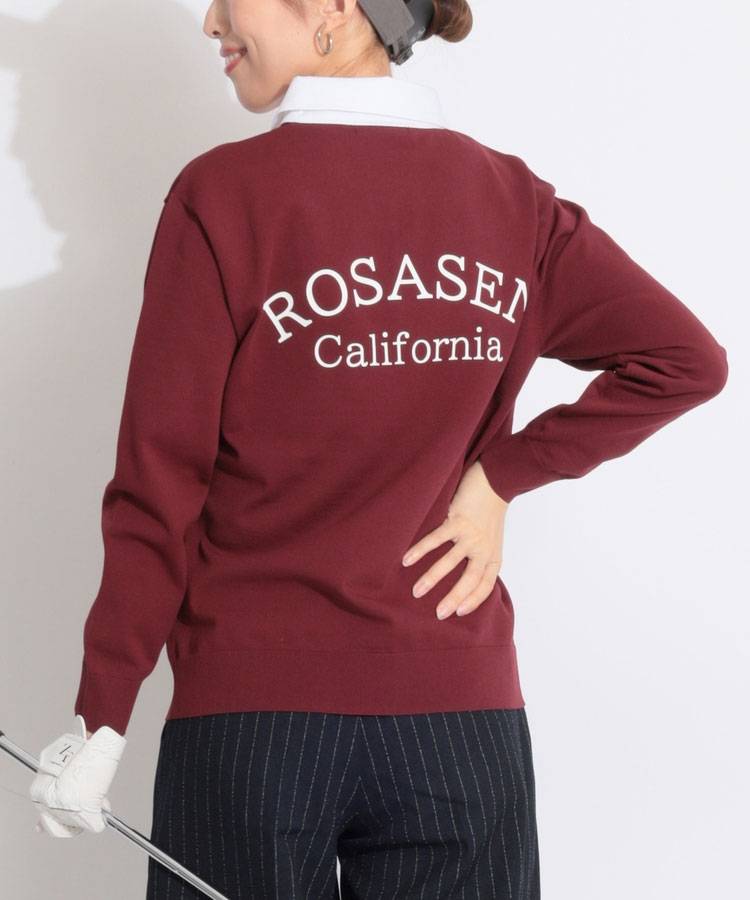 RO バックプリント長袖ポロシャツ
