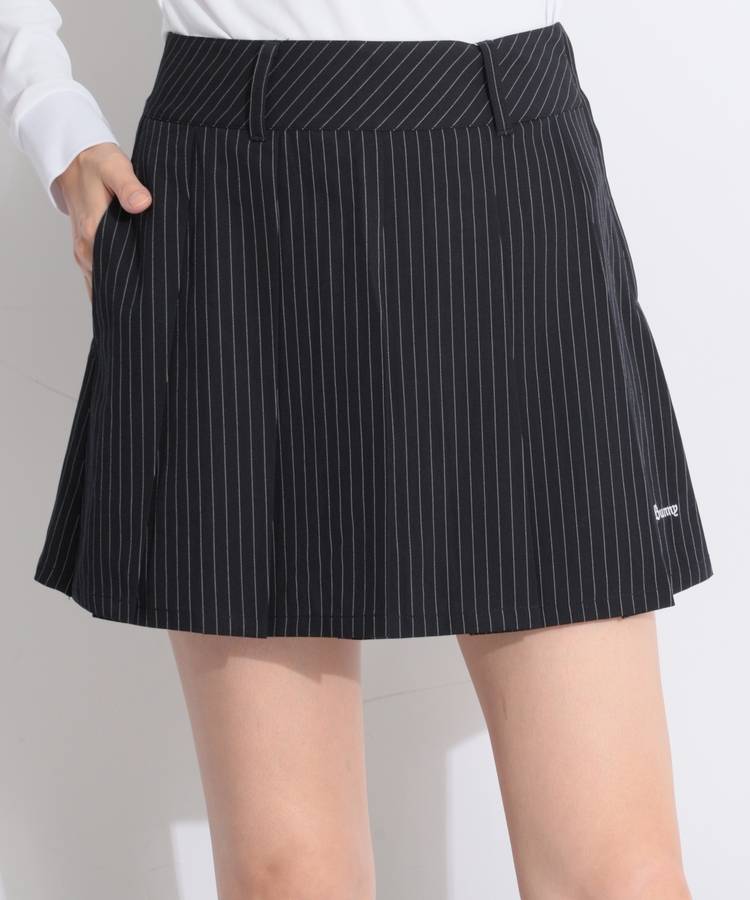 JB 一体型ぺチパンツ付ピンストライププリーツスカート