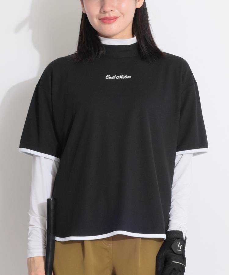 CC オーバーサイズバックプリントモックネック半袖カットソー
