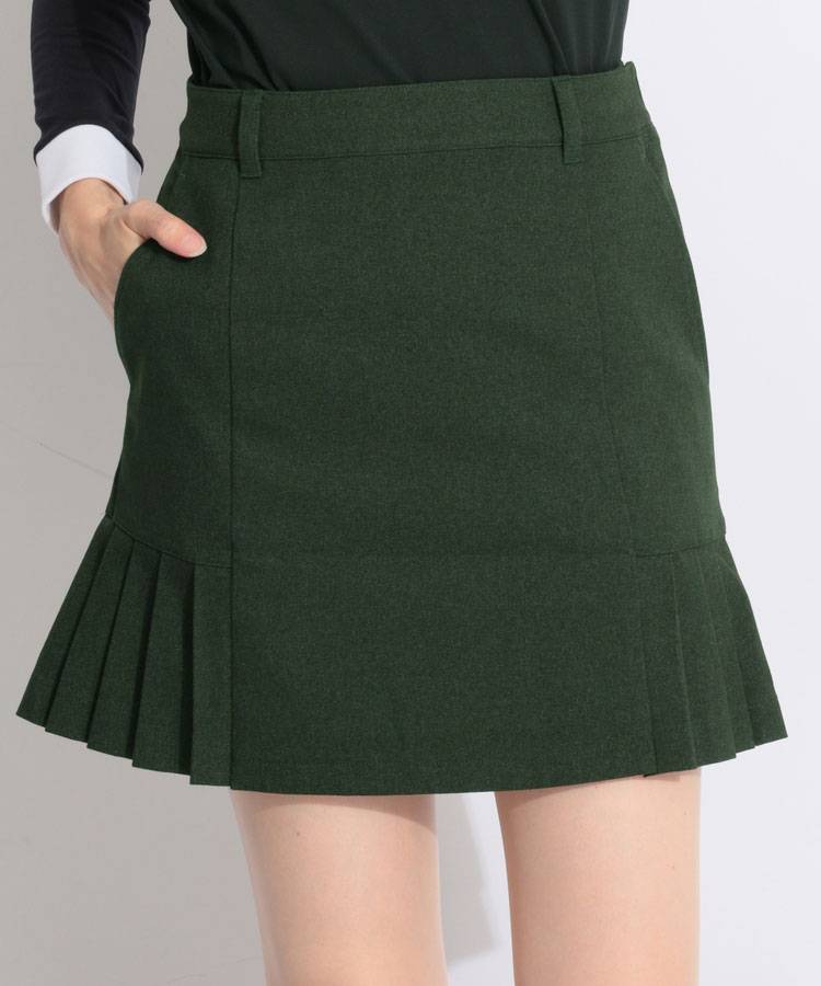 BE 【ストレッチ】ウールライクプリーツ切替スカート