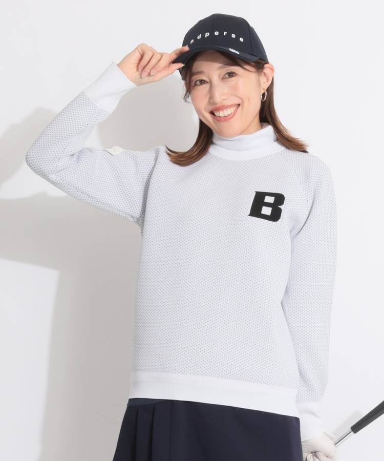 BR アイコンロゴドットジャガードクルーネックニット