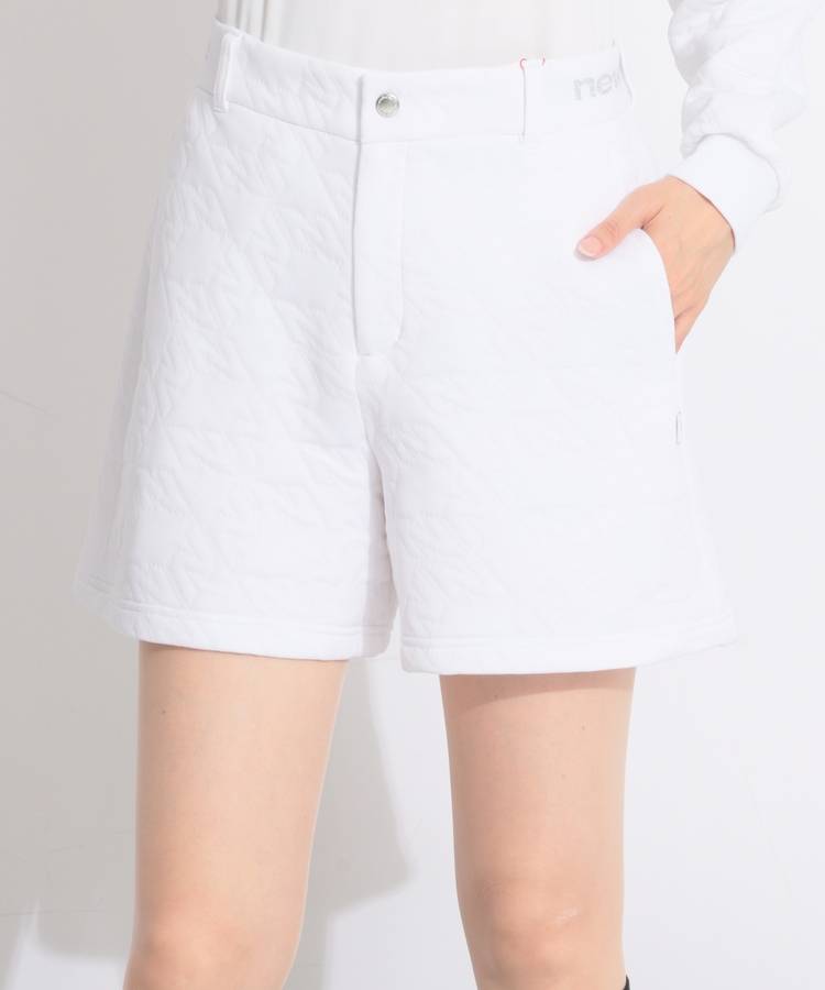 NB ウエストロゴ千鳥柄キルトショートパンツ