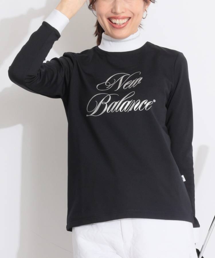 NB ロゴプリント裏起毛モックネック長袖カットソー