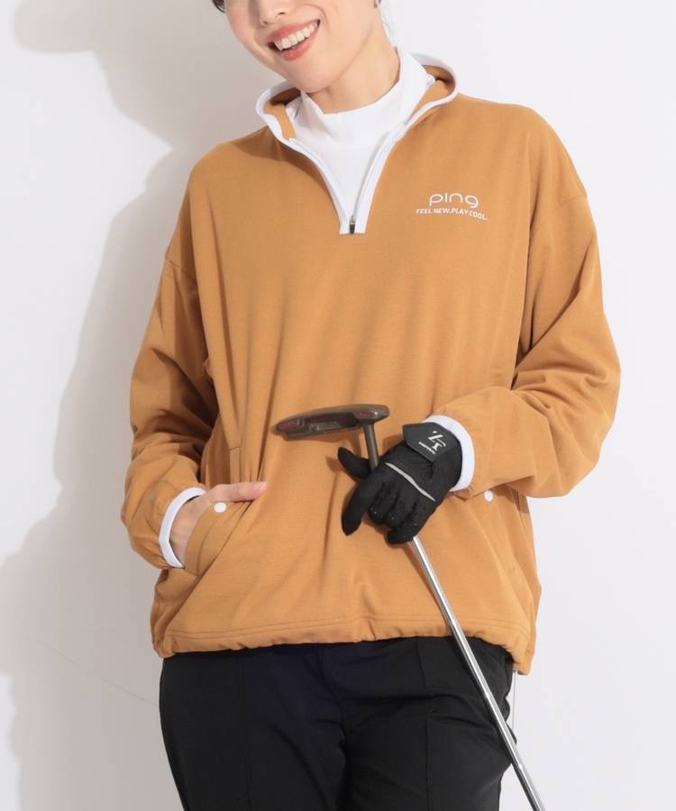 PN 【速乾UV】バックラインメッシュハーフジッププルオーバー