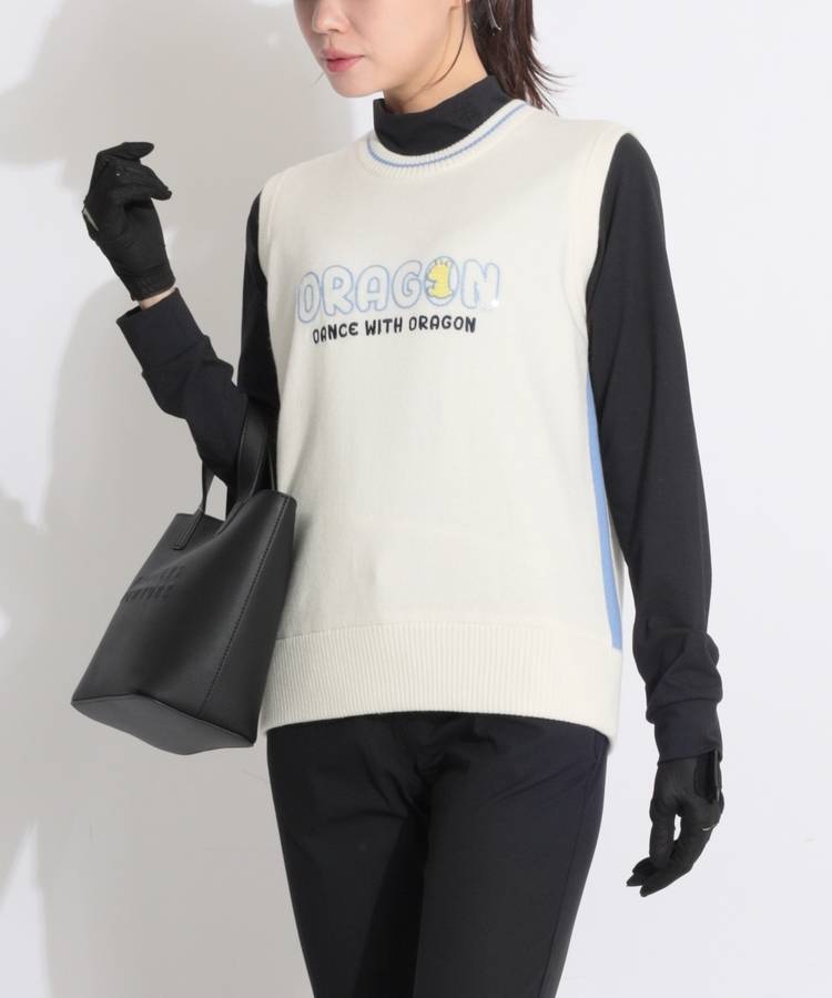 DD ロゴ刺繍チビドラニットベスト
