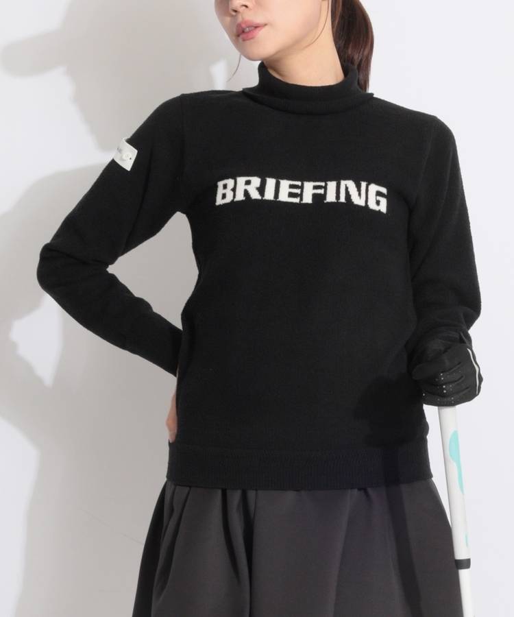 BR エアリーヤーンロゴタートルネックニット