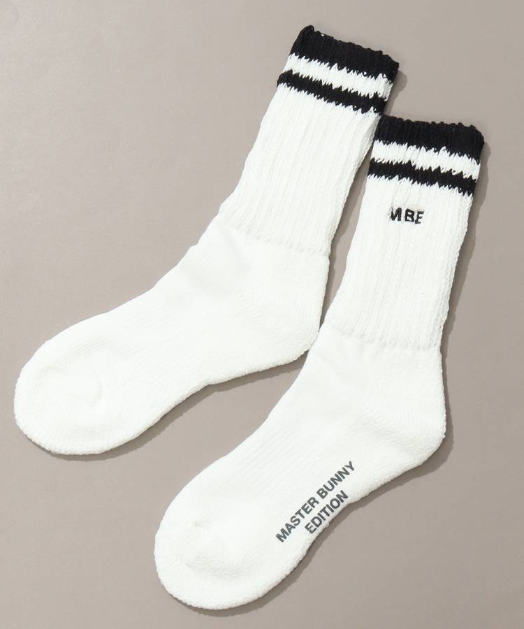 MB 【抗菌防臭】アイコン刺繍ケーブルニットショートソックス
