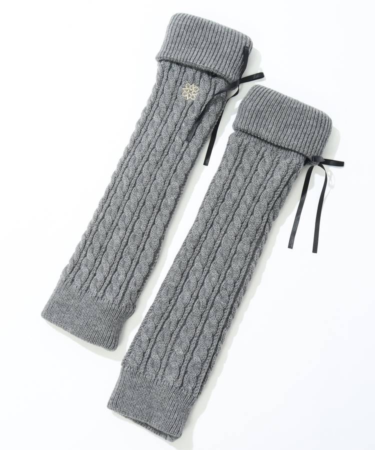 SA 【CP対象品】バックリボンケーブルニットレッグウォーマー