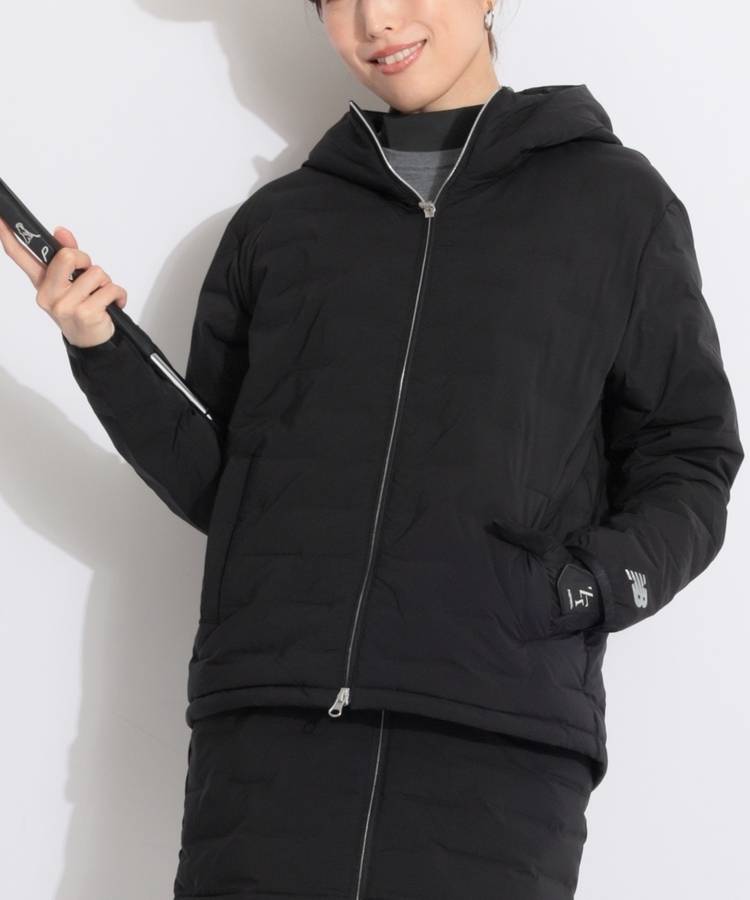 NB 【撥水ストレッチ】フーディロゴダウンジャケット