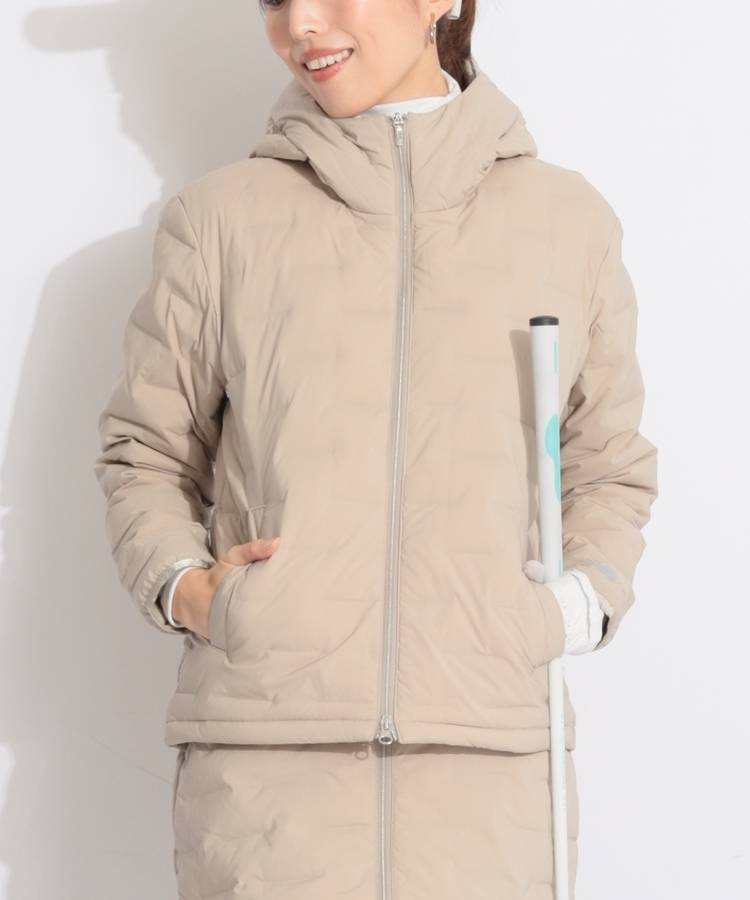 NB 【撥水ストレッチ】フーディロゴダウンジャケット