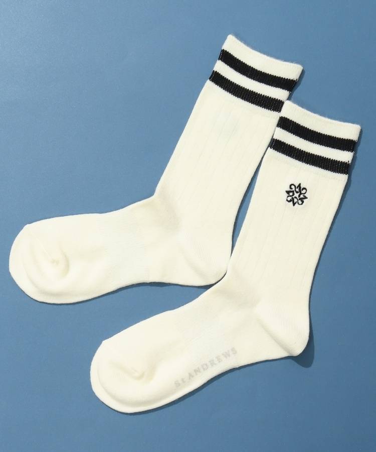 SA 【CP対象品】【温熱】ライン切替リブミドルソックス