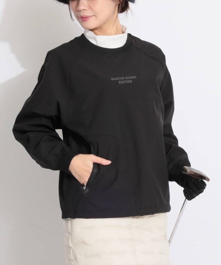 MB バックプリントタフタクルーネックプルオーバー