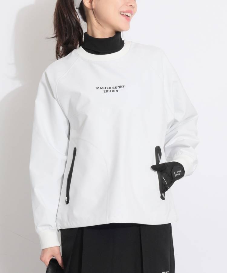 MB バックプリントタフタクルーネックプルオーバー