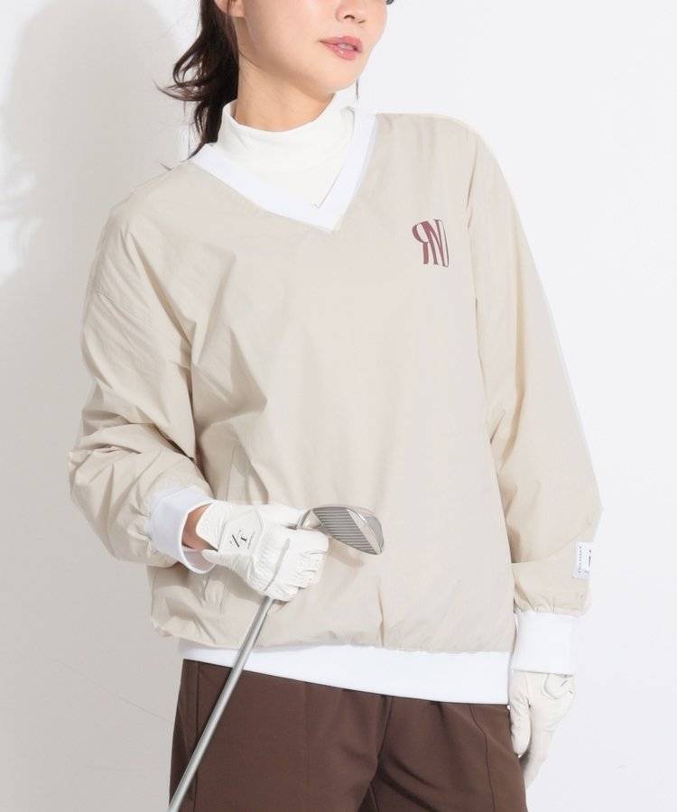 RI 裏メッシュバックプリントVネックプルオーバー