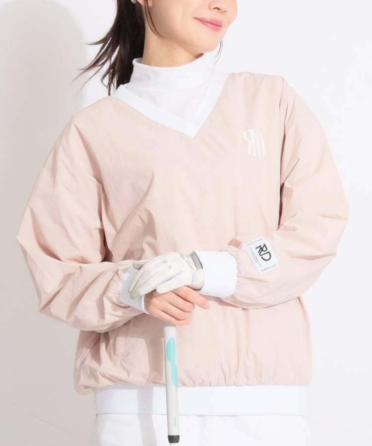 RI 裏メッシュバックプリントVネックプルオーバー