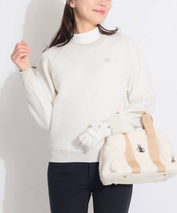 SA 【CP対象品】テープヤーンツイードクルーネックニット