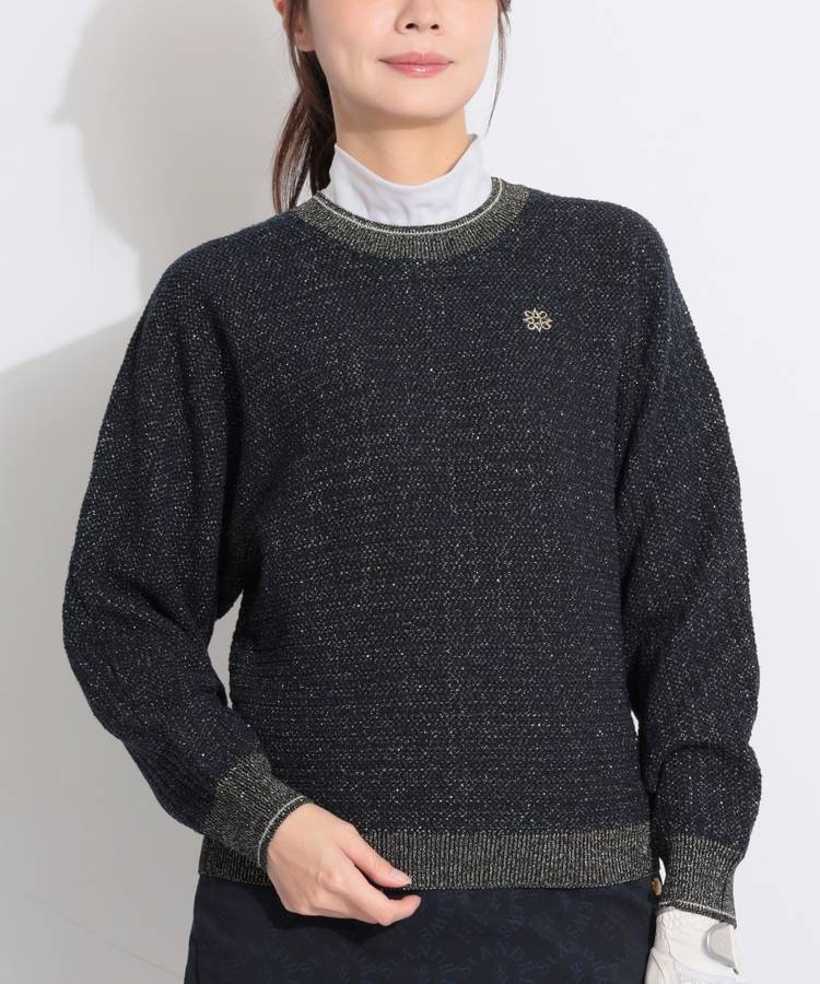 SA 【CP対象品】テープヤーンツイードクルーネックニット