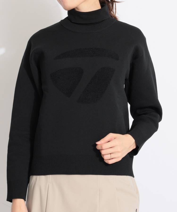 TG 【ストレッチ】ビッグロゴ裏起毛クルーネックニット