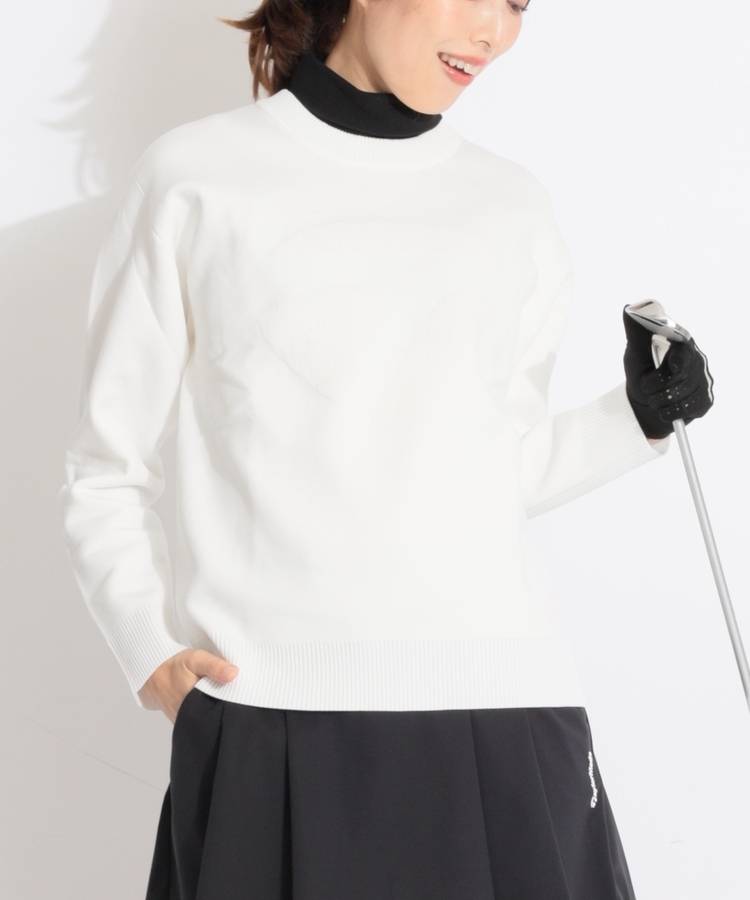 TG 【ストレッチ】ビッグロゴ裏起毛クルーネックニット