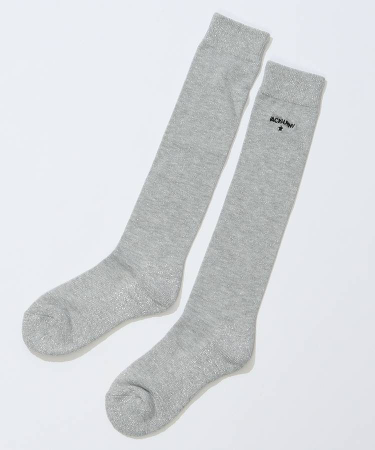 JB 【CP対象品】【抗菌防臭】ロゴ刺繍ラメハイソックス