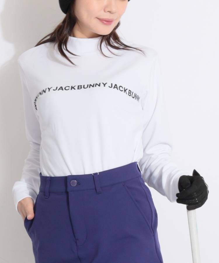 JB 【CP対象品】【ストレッチ】ロゴライン切替モックネック長袖カットソー