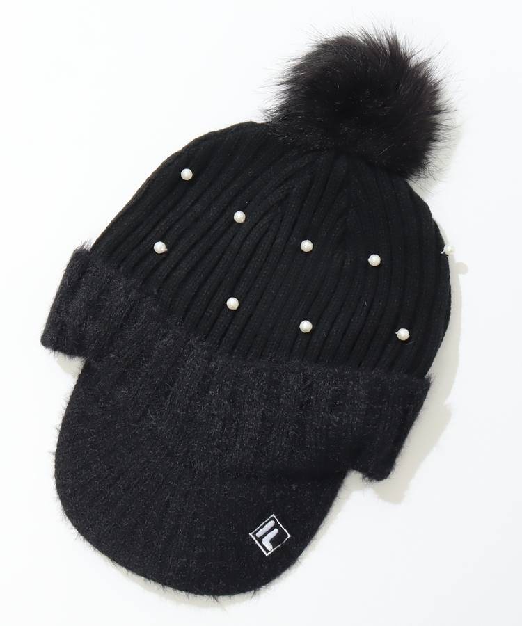 FG パール付きニットキャップ