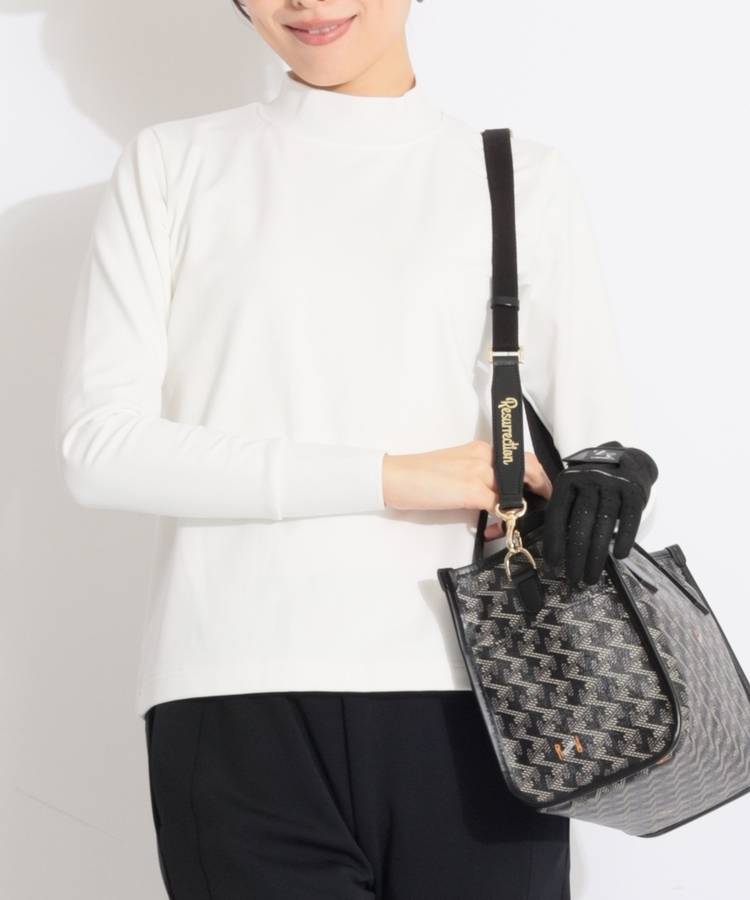 KX 【ストレッチ】バックジップ裏起毛モックネック長袖カットソー