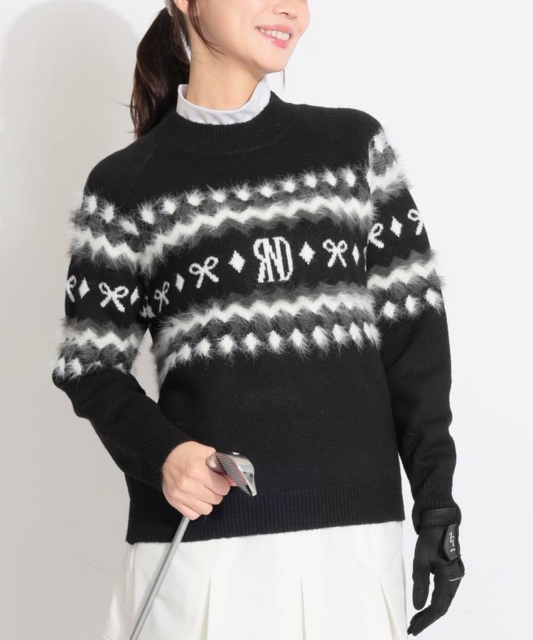 RI ファーノルディック柄モックネックニット