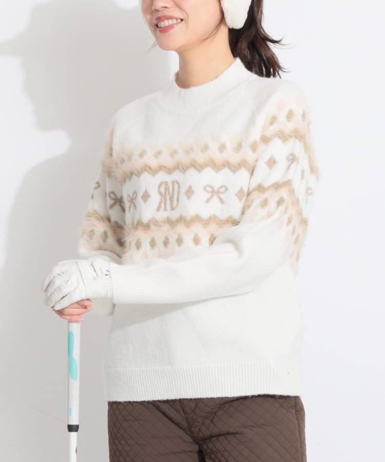 RI ファーノルディック柄モックネックニット