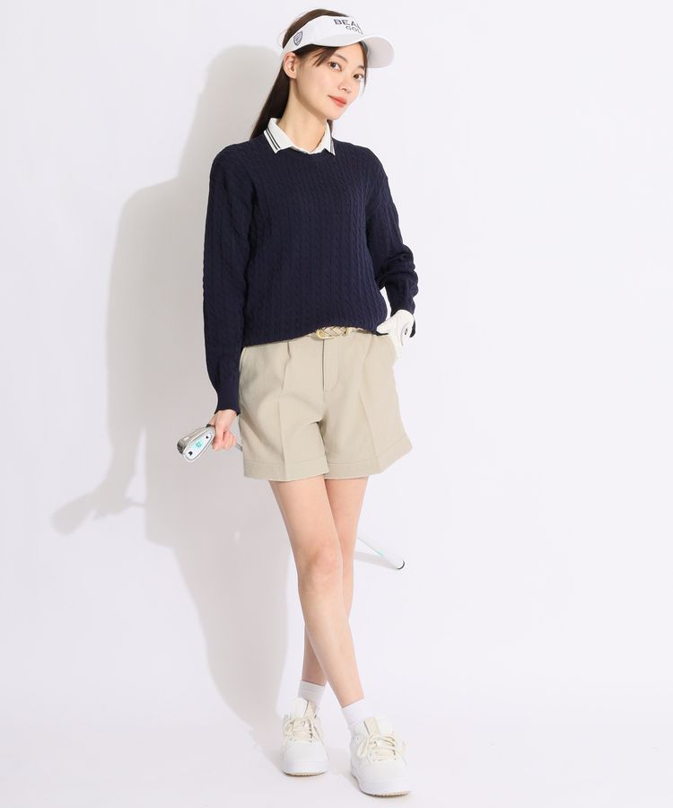 ビームスゴルフ BE マット×ラメレザーメッシュベルト レディース