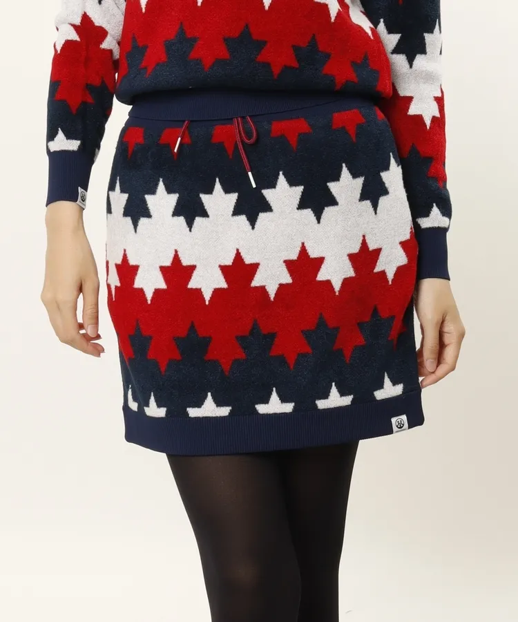 ホーンガーメント HO ぺチパンツ付きクレイジーボーダー柄ニット