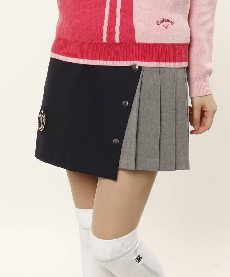 SD 【吸湿発熱】サイドプリーツラップスカート