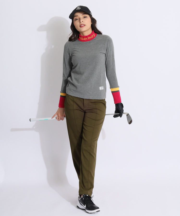 ディッセンバーメイ DM バイカラー切替起毛ハイネック長袖カットソー