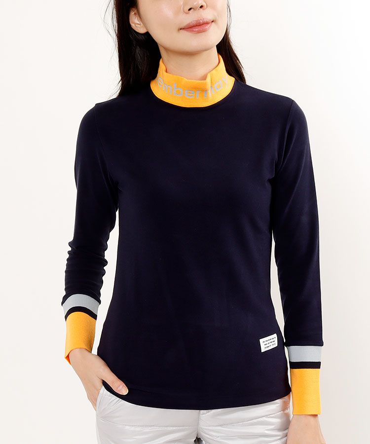 ディッセンバーメイ DM バイカラー切替起毛ハイネック長袖