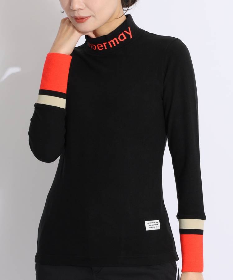 ディッセンバーメイ DM バイカラー切替起毛ハイネック長袖カットソー