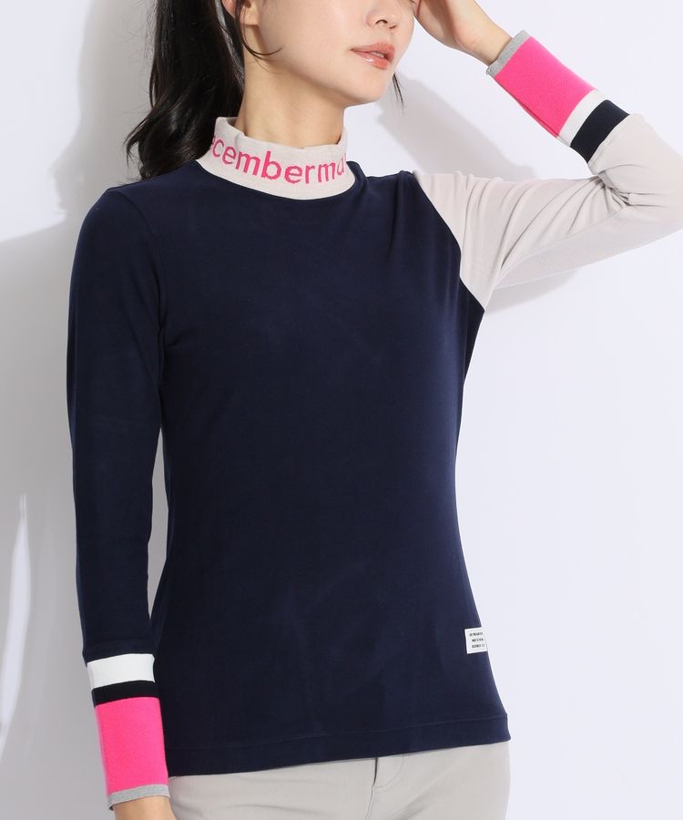 ディッセンバーメイ DM マルチカラー起毛ハイネック長袖カットソー