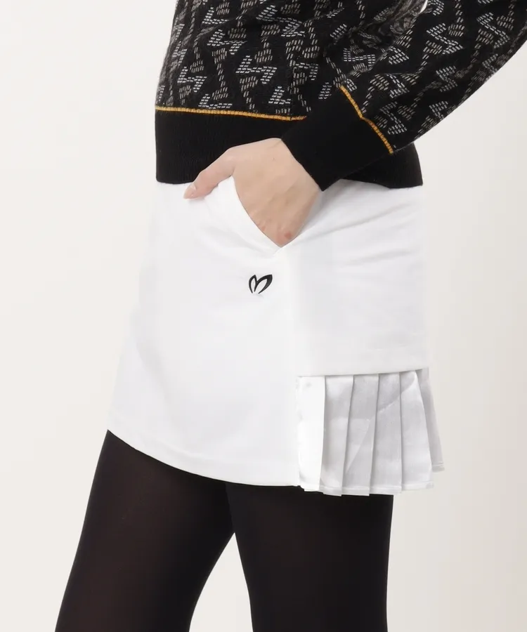 新品マスターバニーストレッチプリーツスカート　定価28600円 マスターバニー MB バック裾プリーツ中綿混スカート レディース