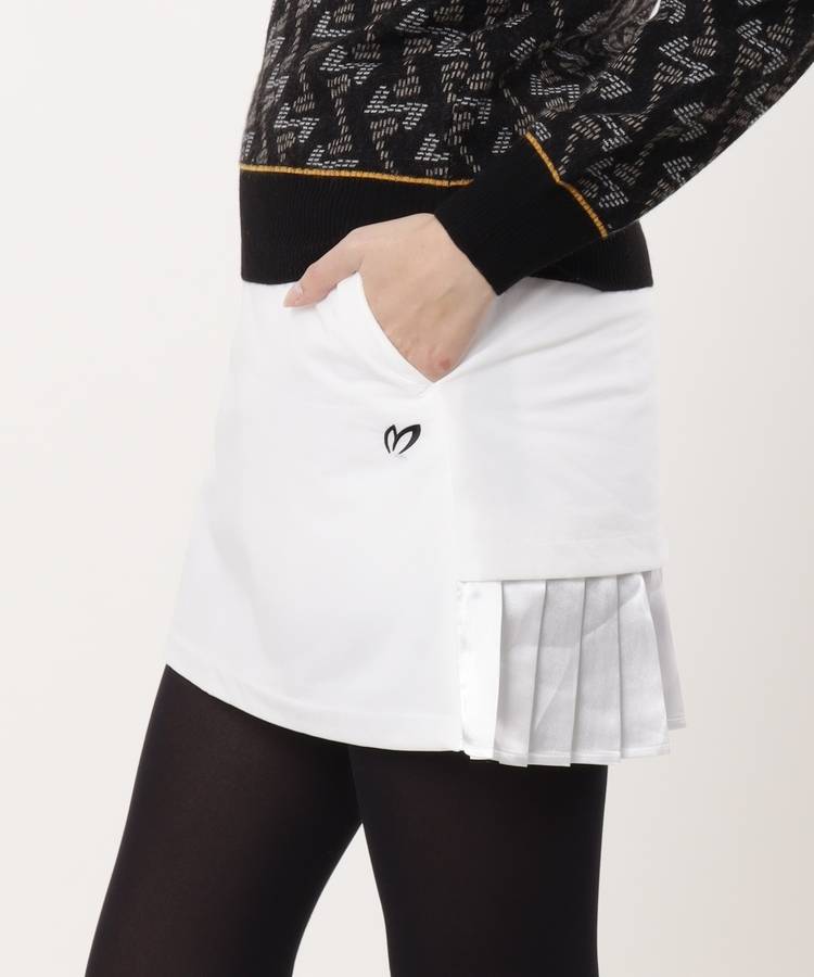 MB バック裾プリーツ中綿混スカート