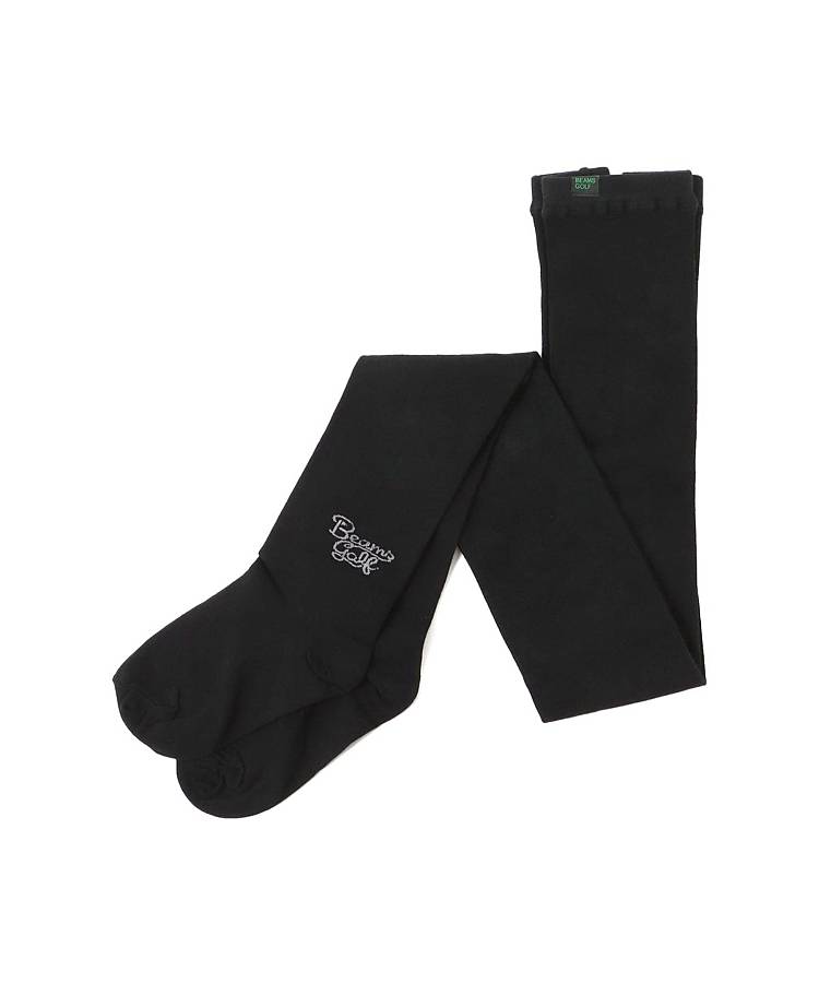 BE ロゴ刺繍シンプルジャガードタイツ