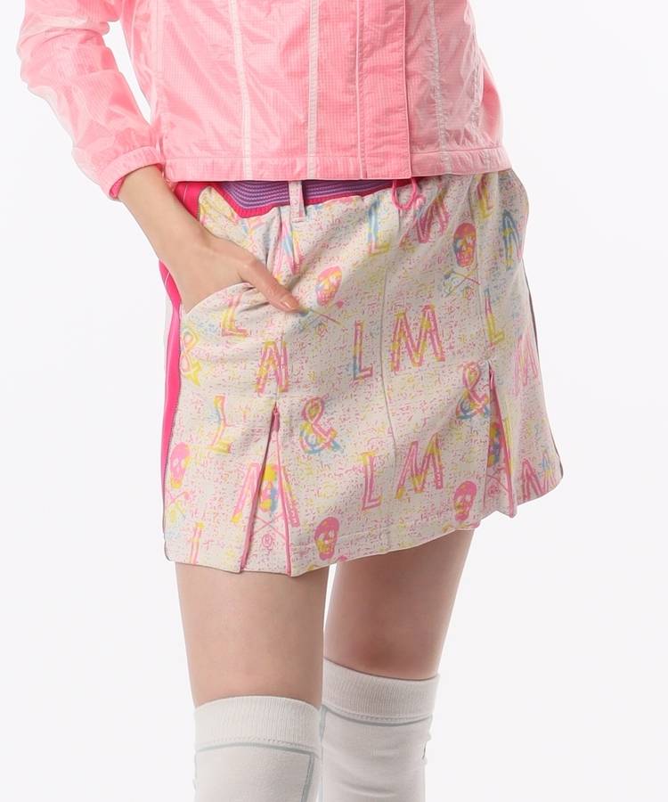 ML 裾ジップ2WAYモザイクロゴスカート